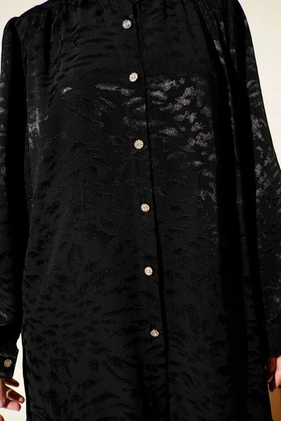 Jakar Desenli Tunik Siyah - Resim 4