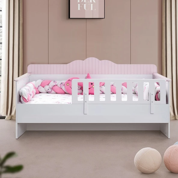 Karyola, Flower Montessori Karyola - Pembe + 1 Adet Comfort Yatak - Resim 3