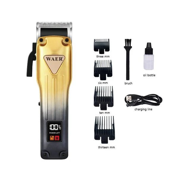 WA-0208 Profesyonel Şarjlı Saç,Sakal,Ense,Vücut Traş Kesme Makinesi / Ergonomik Tasarım, Uzun Pil Ömrü, LED Ekran - 4