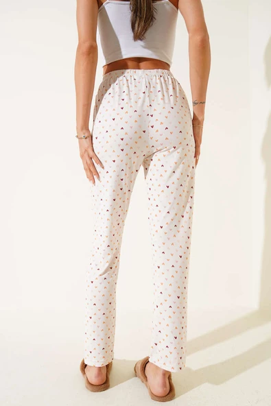 Desenli Pijama Ekru - Resim 3