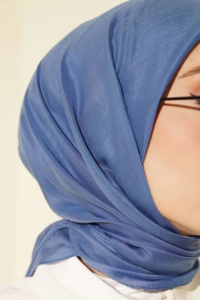 Basic Eşarp Mavi -84 - Resim 4