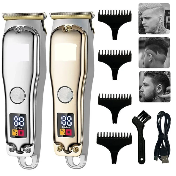 WA-0170 Profesyonel Şarjlı Saç,Sakal,Ense,Vücut Traş Kesme Makinesi / Ergonomik Tasarım, Uzun Pil Ömrü, LED Ekran - 2