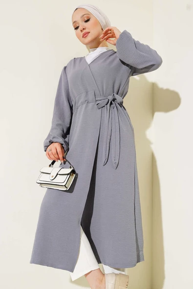 Ayrobin İçten Bağcıklı Hırka Kayrak Grisi ürün görseli