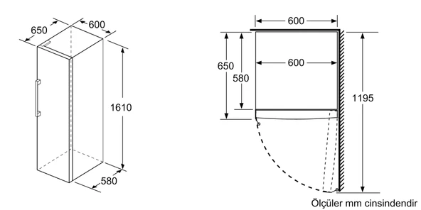 Siemens GS29NVWE0N iQ300 Solo Derin Dondurucu 161 x 60 cm Beyaz - 6