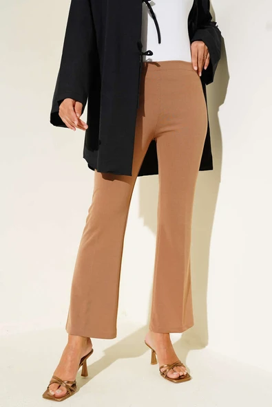 Dabıl İspanyol Paça Pantolon Camel - Resim 2