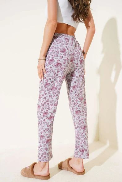 Kalp Motifli Pijama Altı Gri - Resim 3