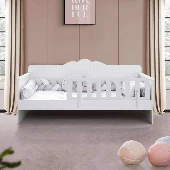 Karyola, Flower Montessori Karyola - Beyaz + 1 Adet Comfort Yatak - Resim 3