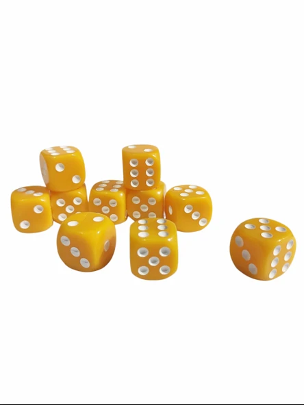 Sarı Okey Zarı Renkli Masa Oyunları Zarı - 4 Adet - Resim 2