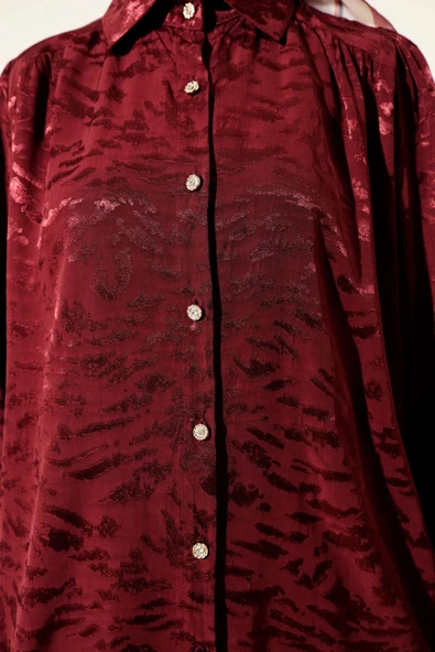Jakar Desenli Tunik Bordo - Resim 4