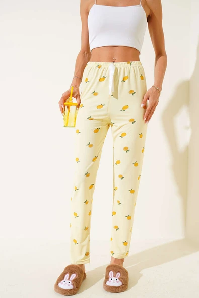 Desenli Pijama Sarı - Resim 2