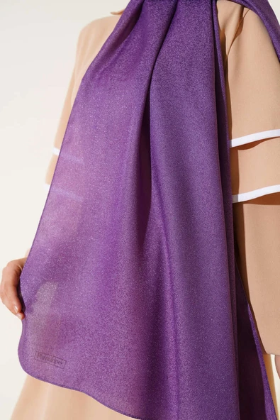 Pırıltı Soft Şal Lila - Resim 4