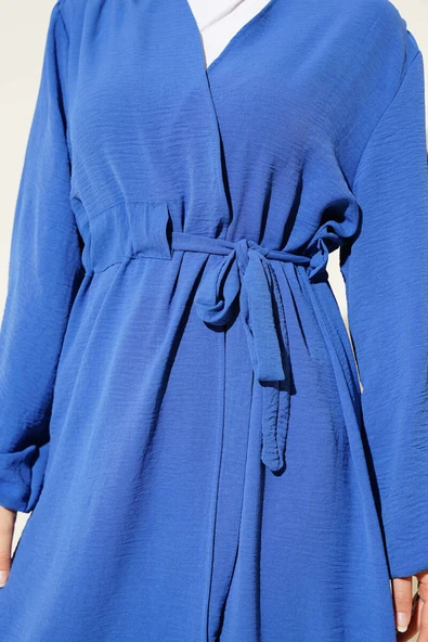 Ayrobin İçten Bağcıklı Hırka Indıgo - Resim 4