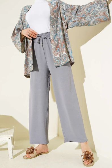 Ayrobin Bol Paça Pantolon Kayrak Grisi ürün görseli 1