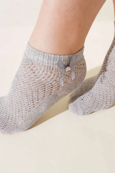 Bayan File Çorap Gri - Resim 2