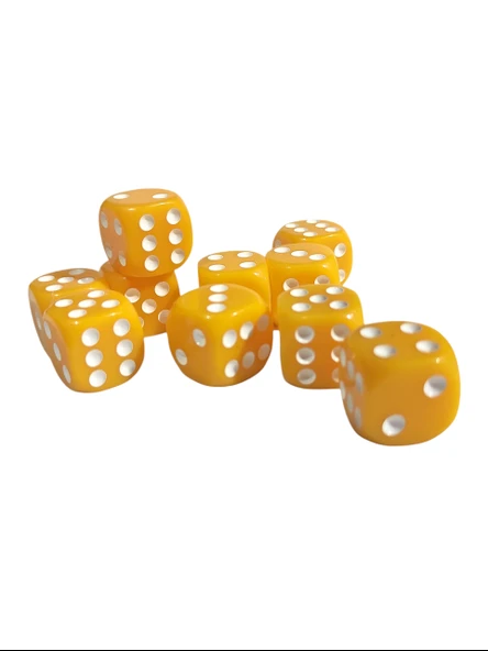 Sarı Okey Zarı Renkli Masa Oyunları Zarı - 4 Adet - Resim 4