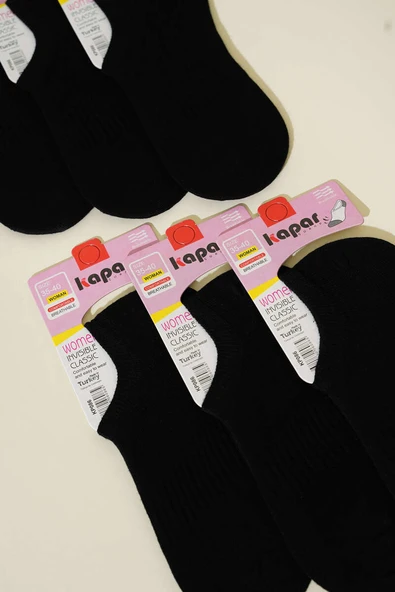 Bayan 6lı Sneakers Çorap Siyah - Resim 2