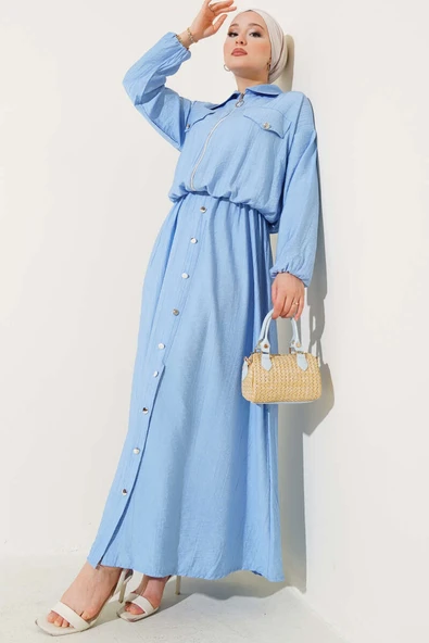 Metal Düğmeli Jile Takım Bebe Mavi ürün görseli 1