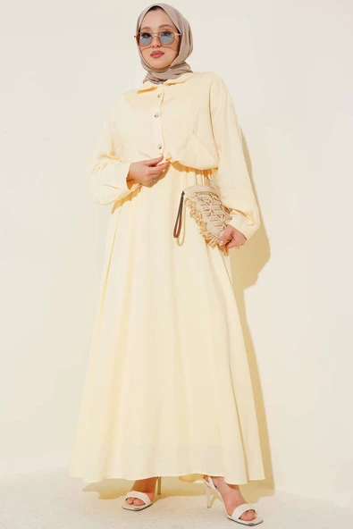 Bel Tünelli Ceketli Jile Takım Sarı ürün görseli 1