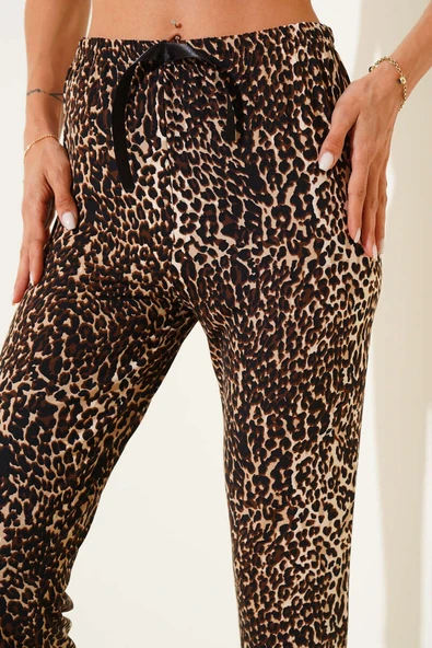 Desenli Pijama Leopar - Resim 4