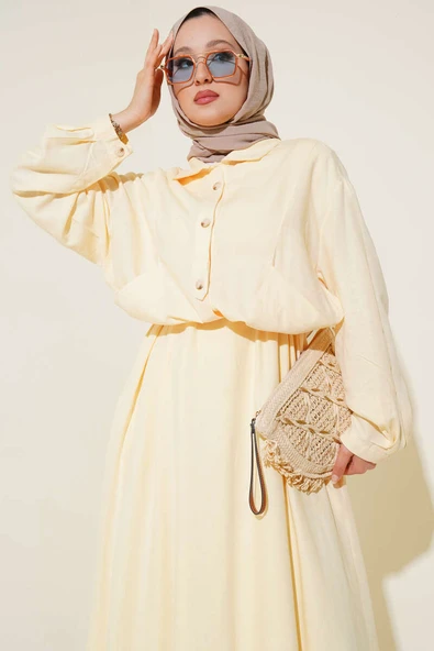 Bel Tünelli Ceketli Jile Takım Sarı - Resim 2