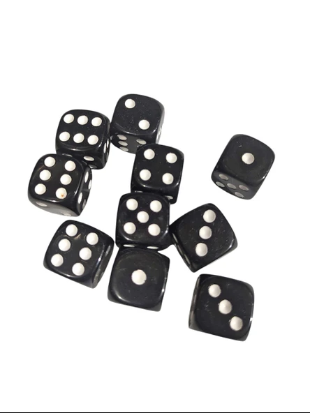 Siyah Okey Zarı Renkli Masa Oyunları Zarı - 4 Adet - Resim 2