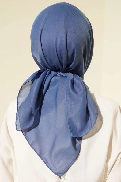 Basic Eşarp Mavi -84 - Resim 3