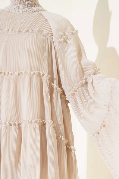 Pliseli Kat Kat Salaş Tunik Taş - Resim 4