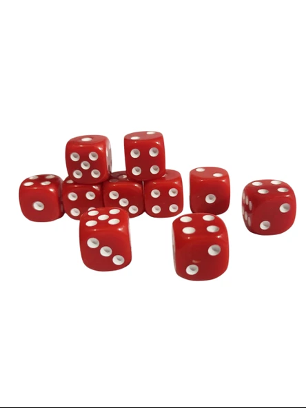 Kırmızı Okey Zarı Renkli Masa Oyunları Zarı - 4 Adet - Resim 3