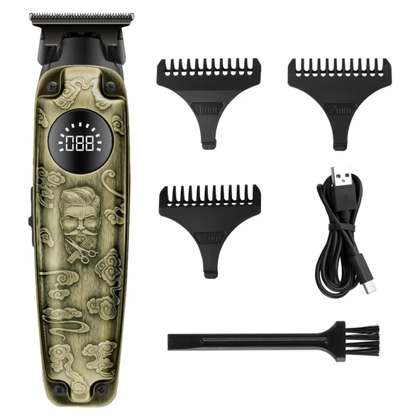 WA-0117 Profesyonel Şarjlı Saç,Sakal,Ense,Vücut Traş Kesme Makinesi / Ergonomik Tasarım, Uzun Pil Ömrü, LED Ekran - 4