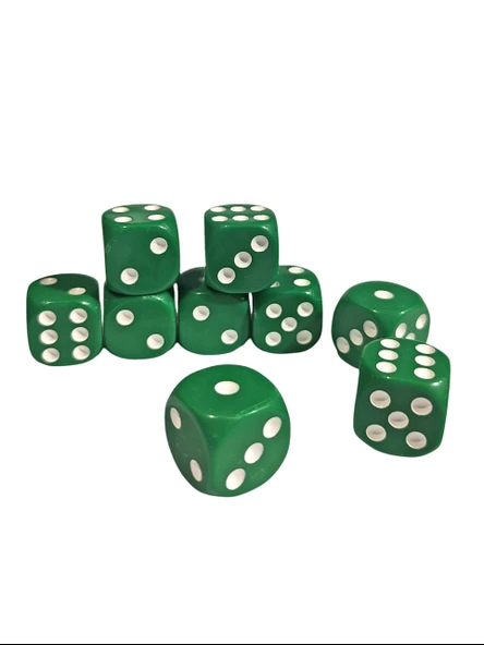 Yeşil Okey Zarı Renkli Masa Oyunları Zarı - 2 Adet - Resim 3