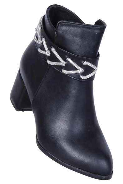 Ayakcenter By14 Cilt Siyah Ayışığı Kadın 7Cm Topuklu Bot ürün görseli 1