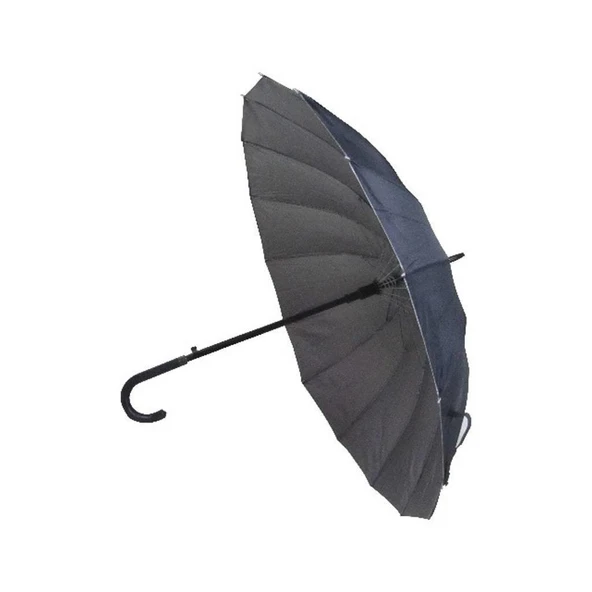 Baston Şemsiye Siyah İçi Gümüş Renk RW86 - 2