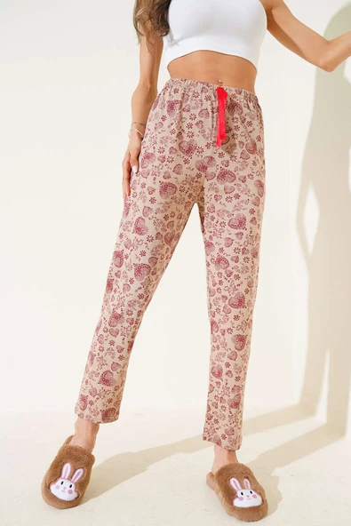 Kalp Motifli Pijama Altı Taba ürün görseli 1