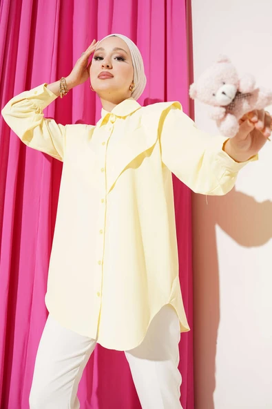 V Detaylı Gömlek Sarı ürün görseli 1