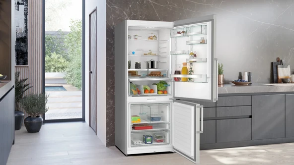 Siemens KG76PAIC0N iQ700 Alttan Donduruculu Buzdolabı 186 x 75 cm Kolay temizlenebilir Inox - Resim 3