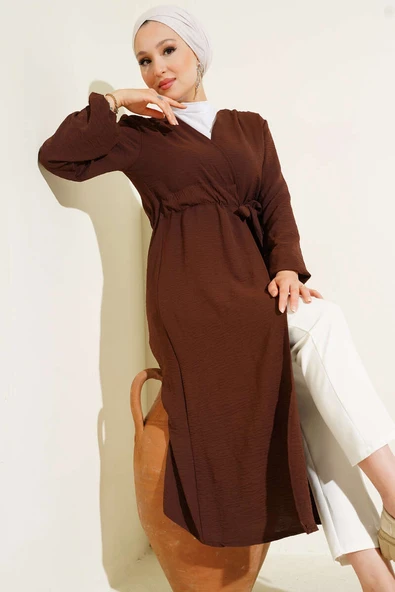 Ayrobin İçten Bağcıklı Hırka Kahve ürün görseli