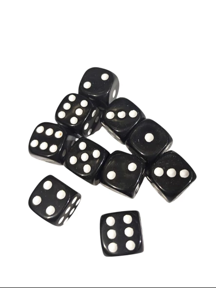 Siyah Okey Zarı Renkli Masa Oyunları Zarı - 2 Adet - Resim 6