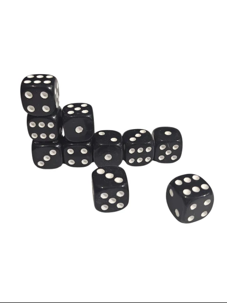 Siyah Okey Zarı Renkli Masa Oyunları Zarı - 2 Adet - Resim 4