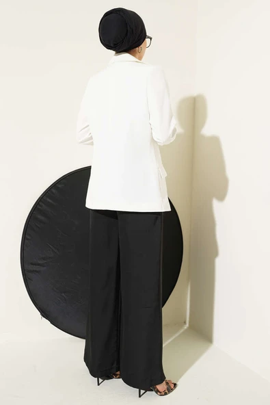 Basic Cepli Ceket Ekru - Resim 3