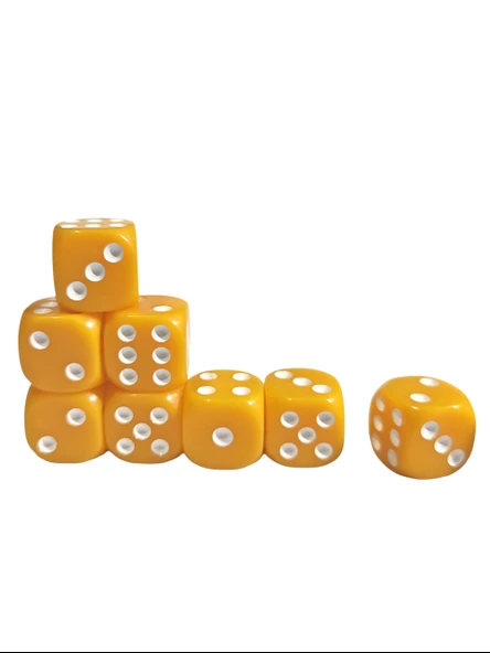 Sarı Okey Zarı Renkli Masa Oyunları Zarı - 4 Adet - Resim 3
