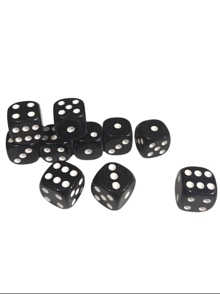 Siyah Okey Zarı Renkli Masa Oyunları Zarı - 2 Adet - Resim 3