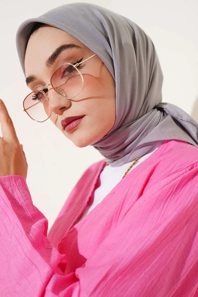 Basic Eşarp Gri -06 - Resim 2