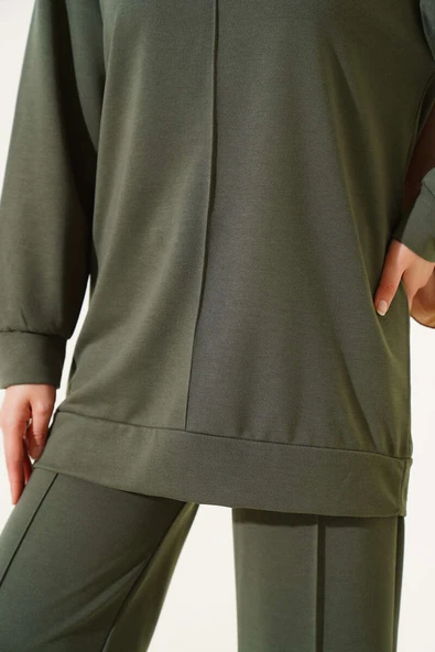 Önü Çımalı Basic İkili Takım Haki - Resim 4