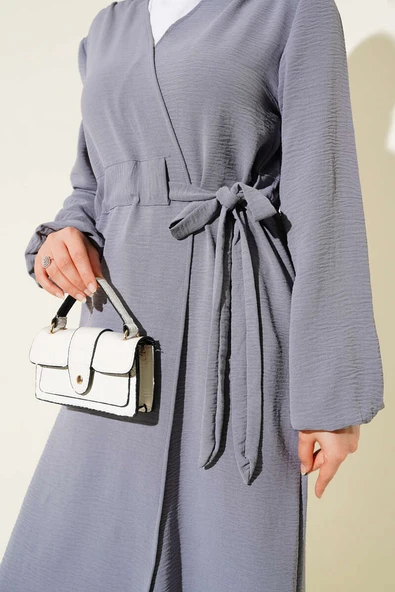 Ayrobin İçten Bağcıklı Hırka Kayrak Grisi - Resim 4