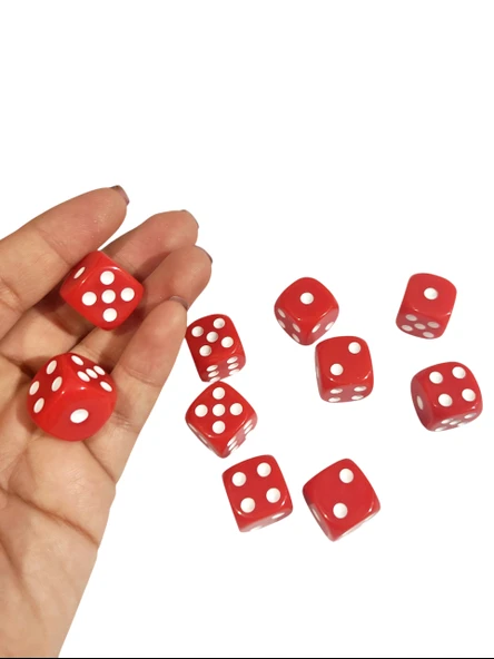 Kırmızı Okey Zarı Renkli Masa Oyunları Zarı - 4 Adet ürün görseli