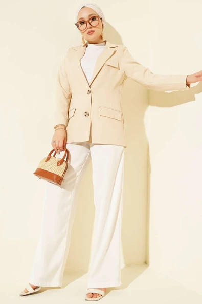 Basic Cepli Ceket Bej - Resim 2