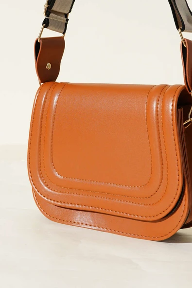 Kenar Çizgili Mıknatıslı Çanta Taba - Resim 3