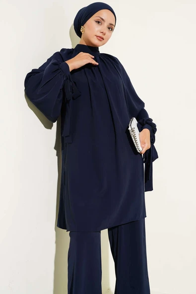 Kolları Bağlamalı İkili Takım Lacivert - Resim 2