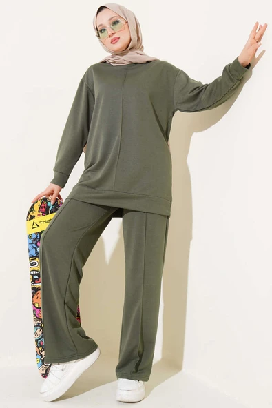 Önü Çımalı Basic İkili Takım Haki ürün görseli 1