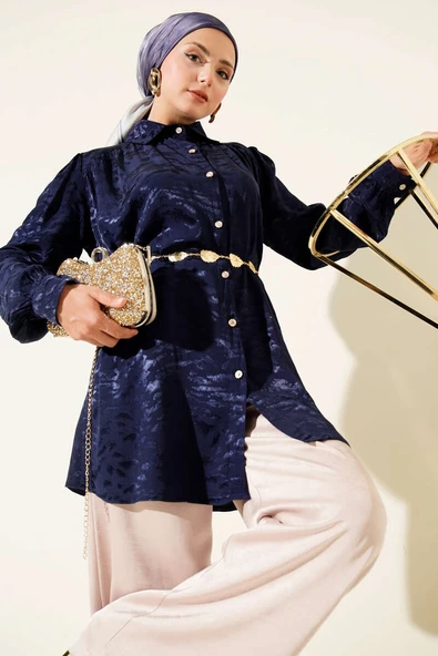 Jakar Desenli Tunik Lacivert ürün görseli 1